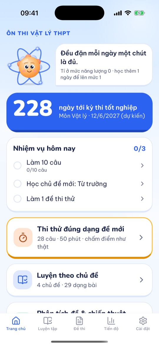Trang chủ app Vật lí với Tí Nguyên Tử
