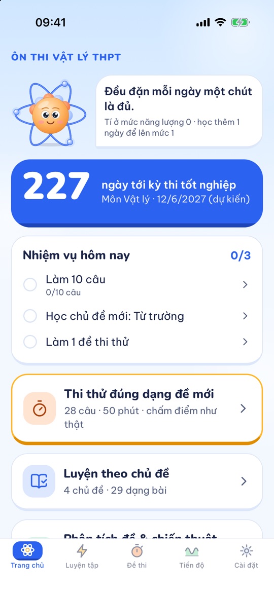 Trang chủ app Vật lí với Tí Nguyên Tử