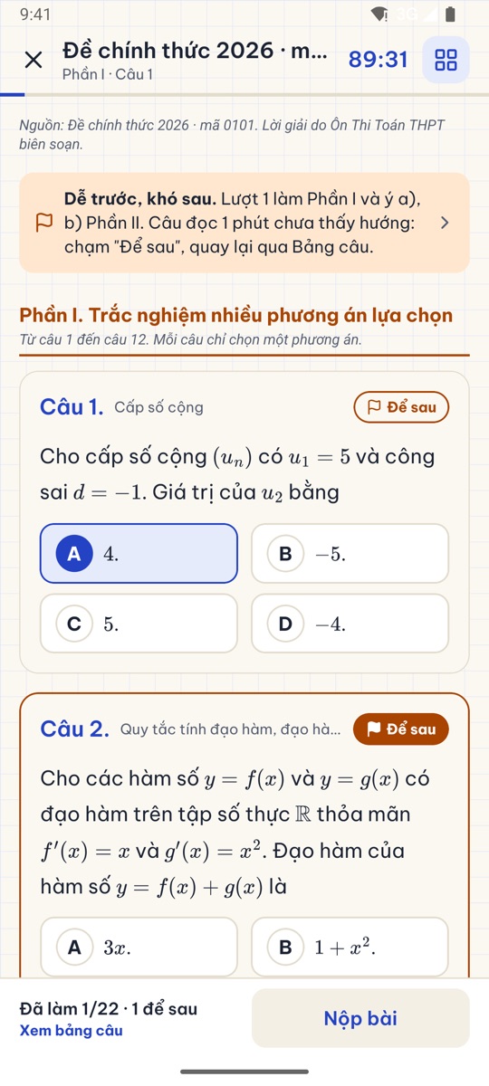 Làm đề kiểu đề giấy, Phần I